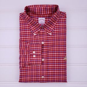 Brooks Brothers Large Shirt Logo Multicolor Checke